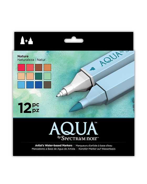 Spectrum Noir Aqua Pens 12pc Set - NATURE