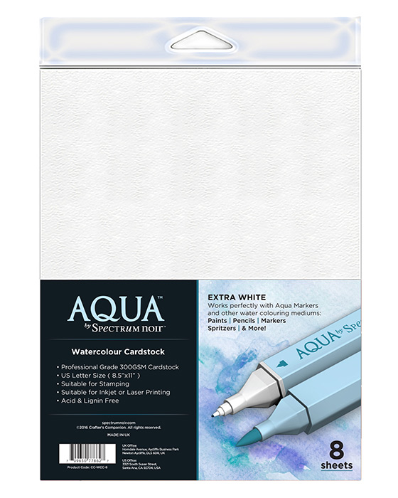 Spectrum Noir Aqua Watercolour Cardstock - Pack of 8 Sheets