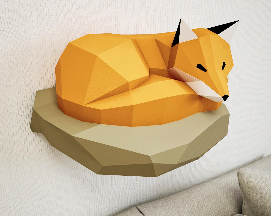 Fox on a Rock - Click Image to Close