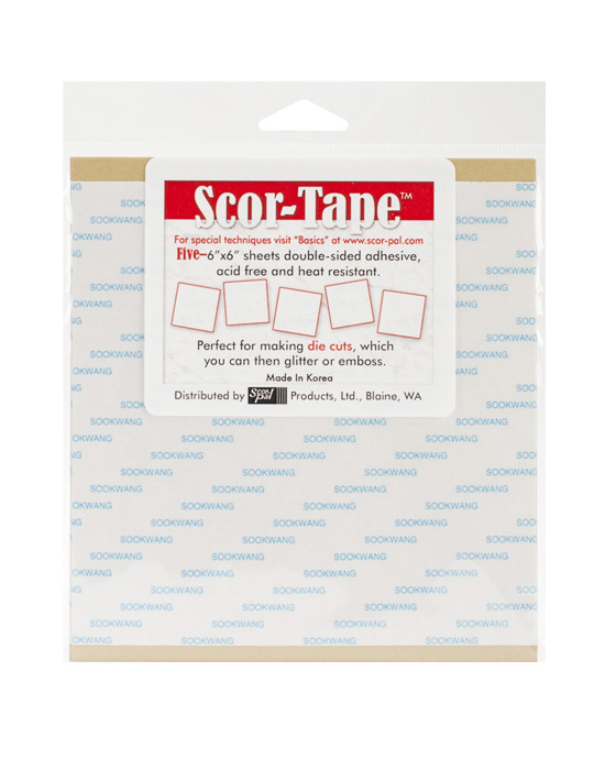 Scor-Tape 6" x 6" Adhesive Sheets (5 per pack) - Click Image to Close