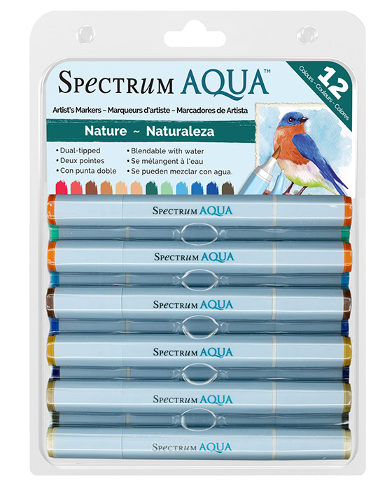 Spectrum Noir Aqua Pens 12pc Set - NATURE - Click Image to Close