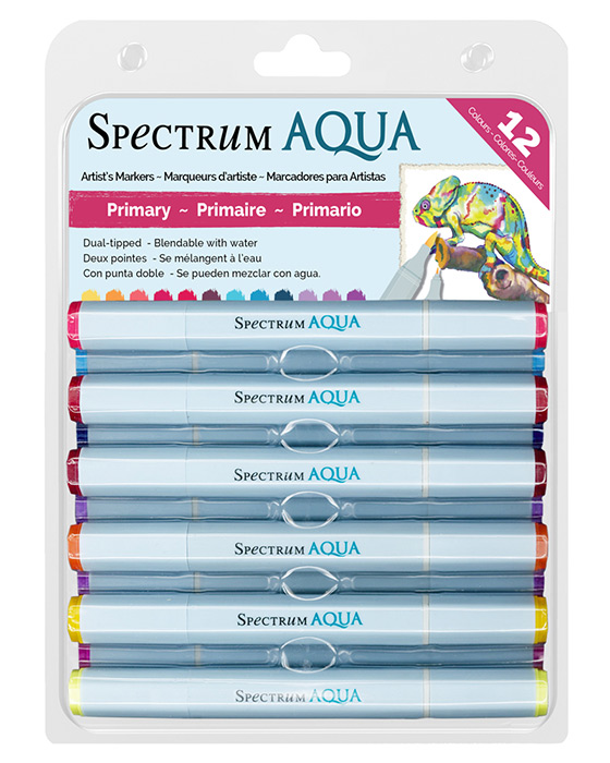 Spectrum Noir Aqua Pens 12pc Set - PRIMARY - Click Image to Close