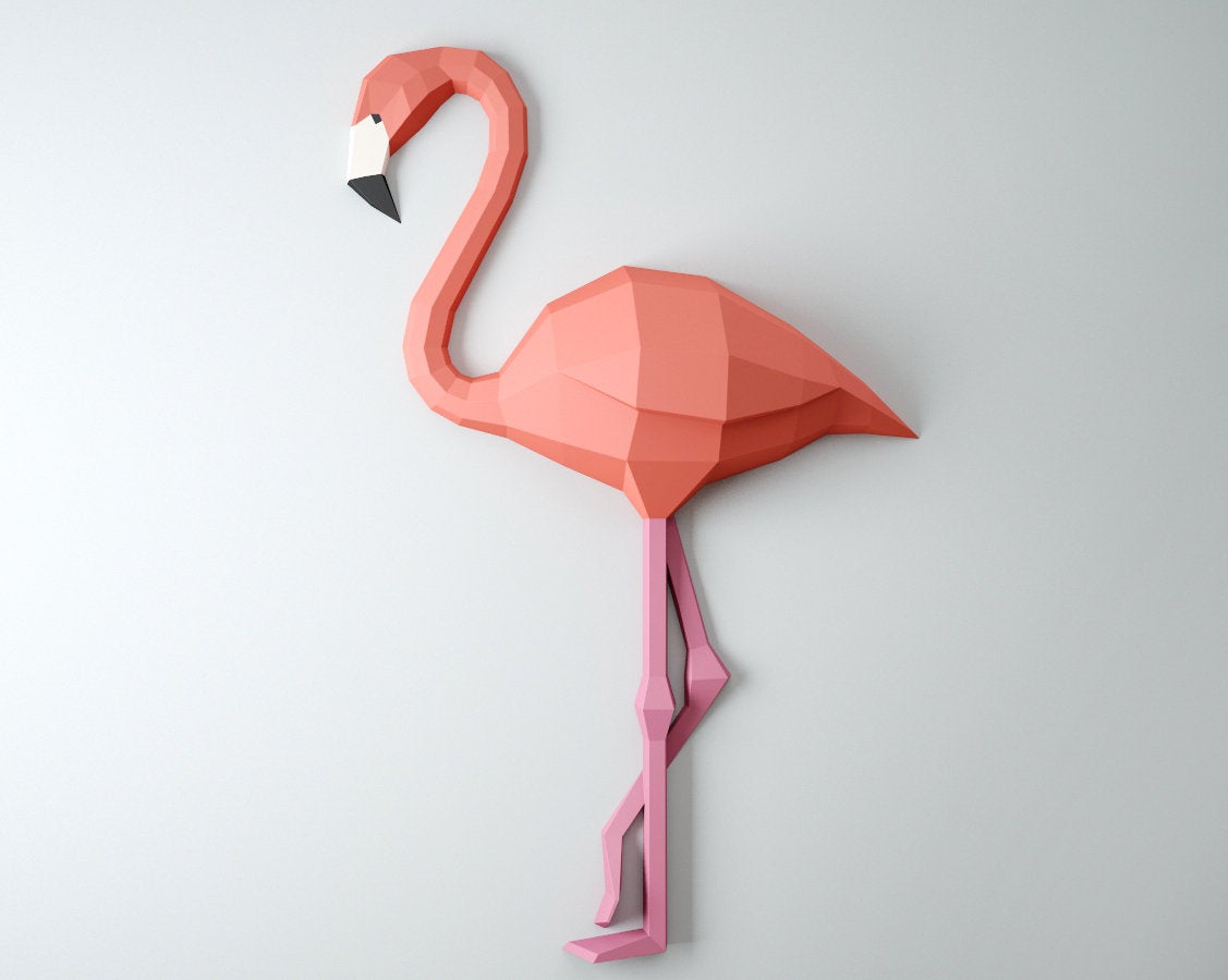Flamingo on Wall - Click Image to Close