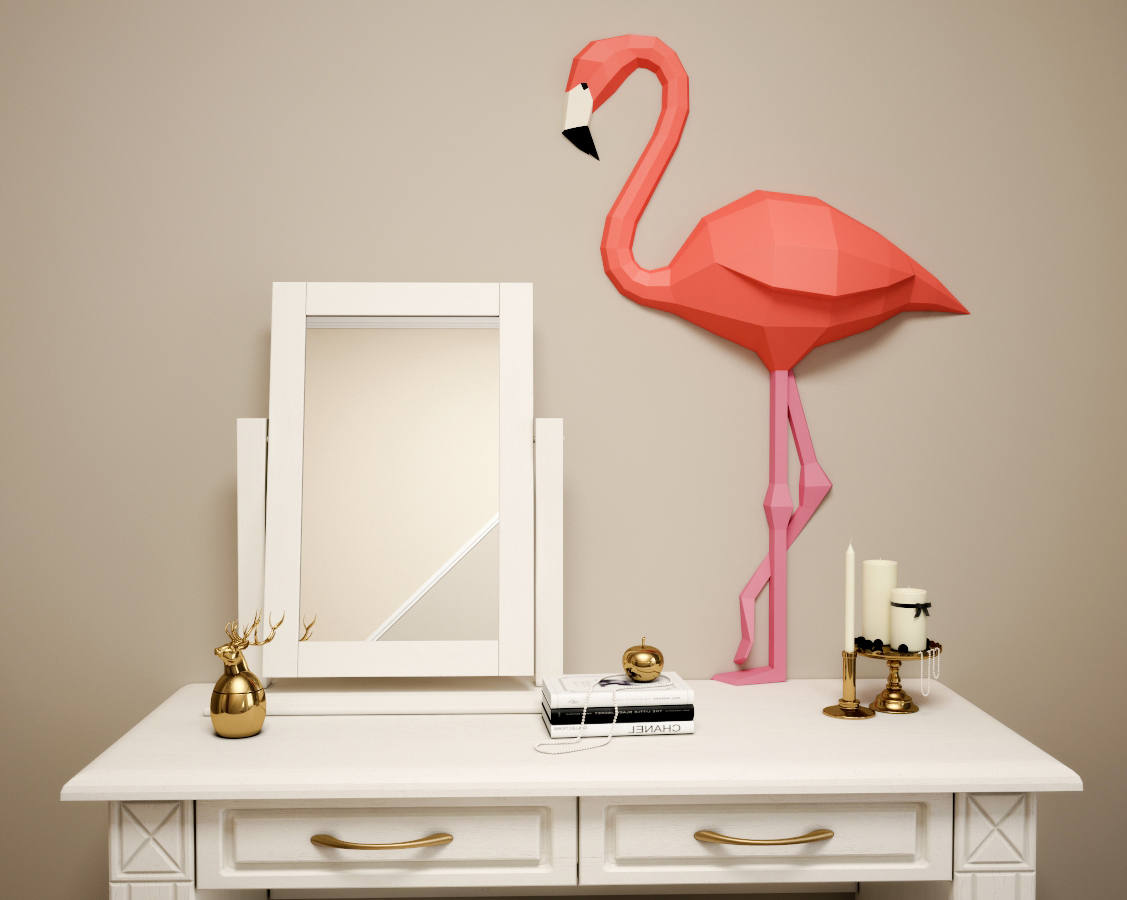 Flamingo on Wall