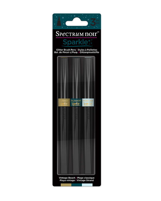 Spectrum Noir Sparkle Pens 3pc Set - VINTAGE BEACH - Click Image to Close