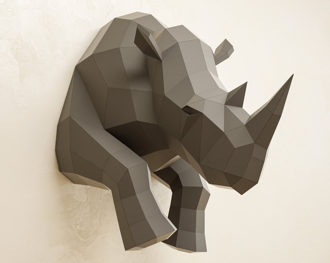 Rhino on a Wall - Click Image to Close